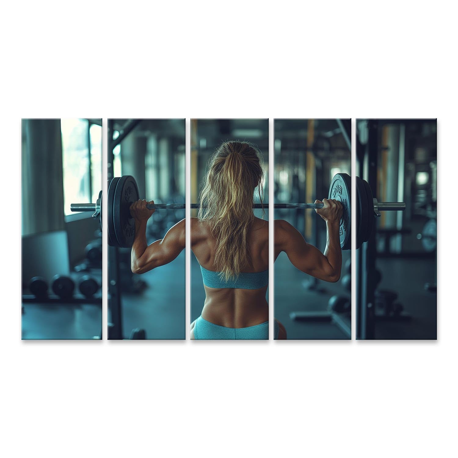 islandburner Immagine su tela donna addestrata con bilanciere in palestra per gli appassionati di fitness palestra palestra Immagini murali poster