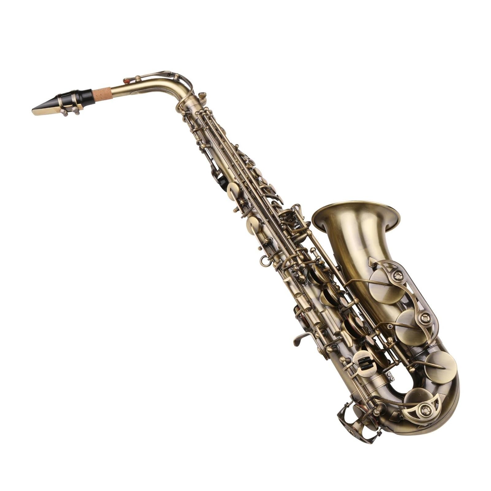 Professionale Sassofono Mi Bemolle Sassofono Contralto Ottone Laccato Oro MIB Sax Strumenti Musicali A Fiato Custodia Cinghie per Collo Bocchino Sassofono Contralto