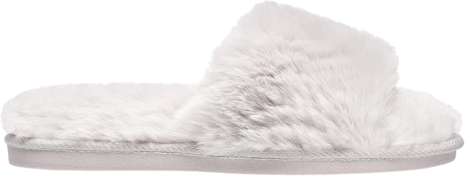 Nine West Women's Cozy Fleece Slide Slippers – Soft Plush Fur with Open Toe Design - Image 2