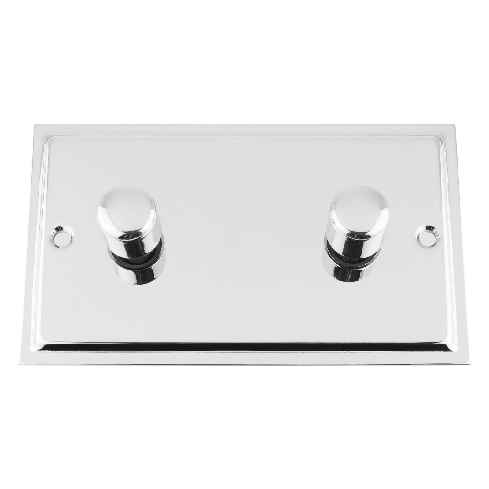 A5 Products Light Slimline Polished Chrome Dimmer 2 Gang 400W (Double Plate)