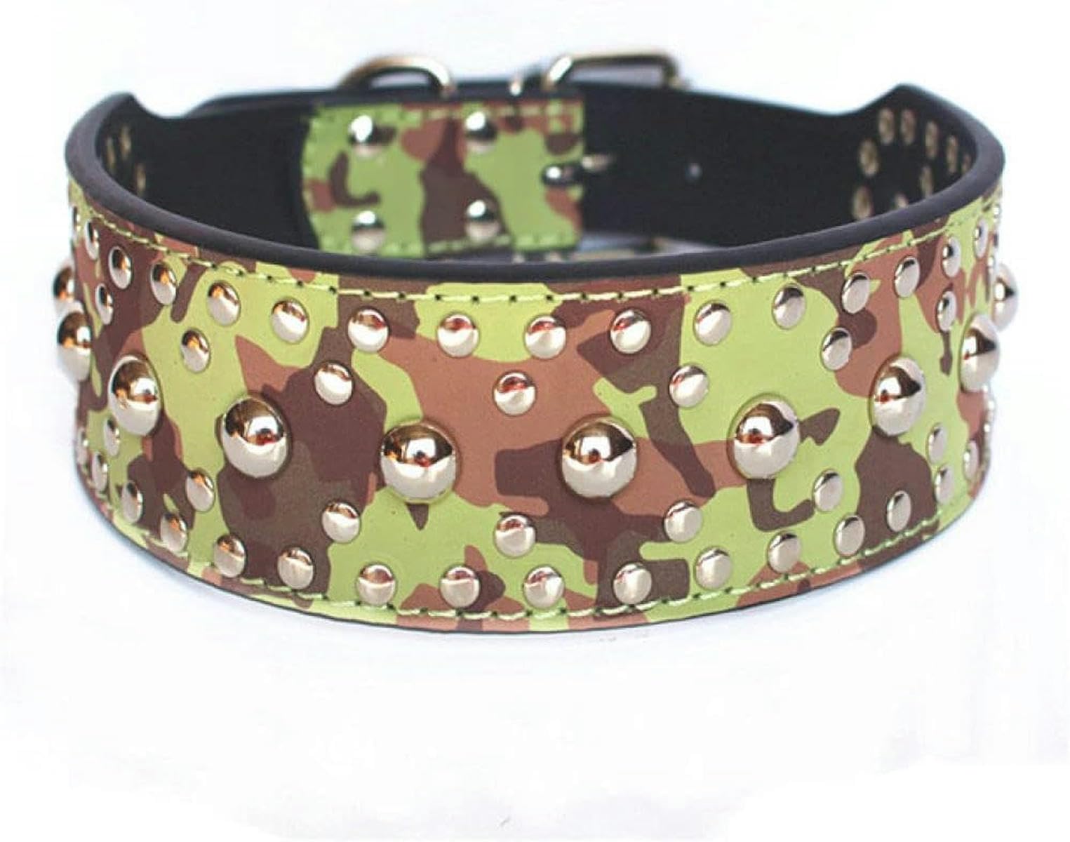 Hundezubehör, verstellbares Lederhalsband mit Nieten und Pilzbesatz, stilvolles und ansprechendes Halsband, rot, L