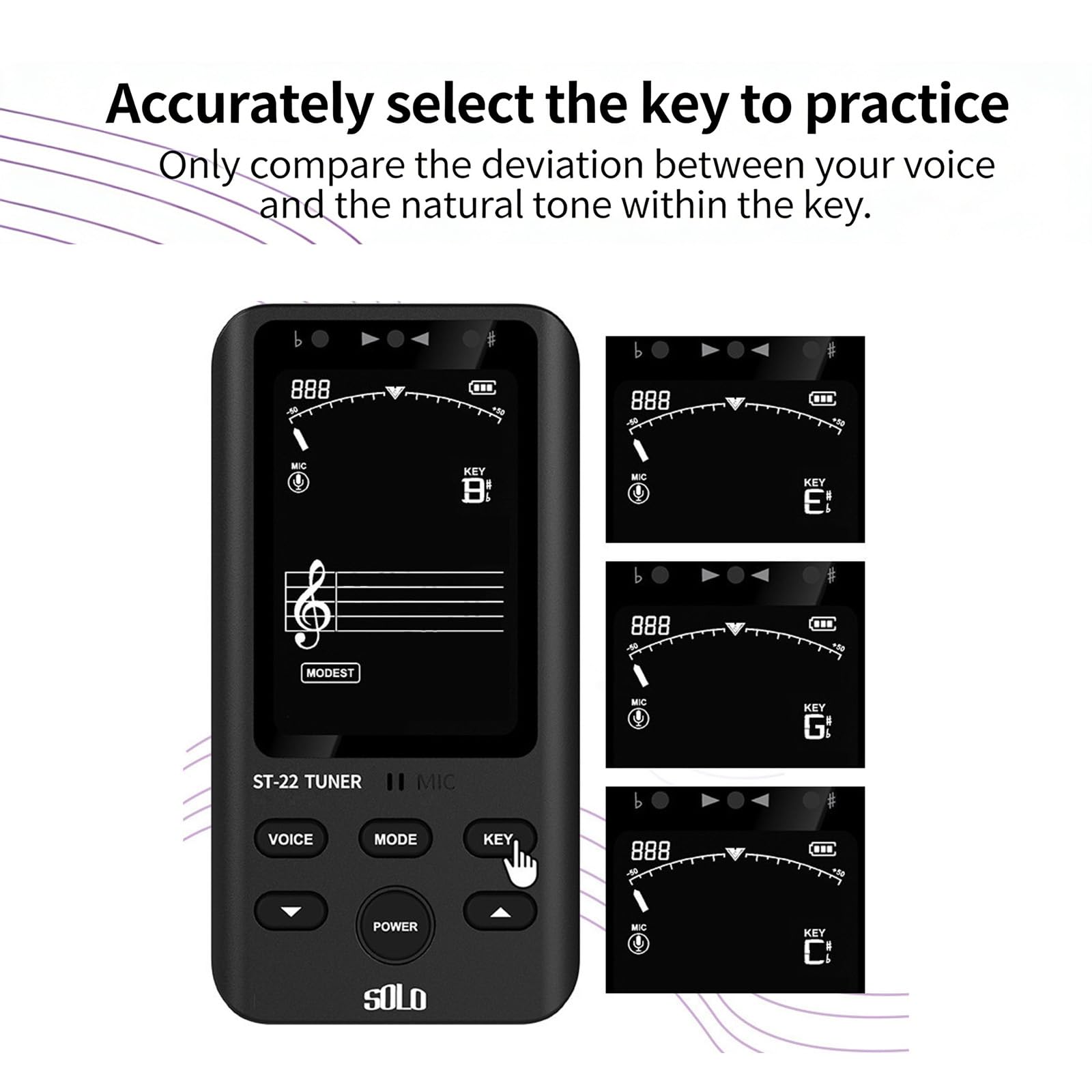 Accordatore professionale per strumenti, metronomo digitale con toni accurati e schermatura con suono e schermatura