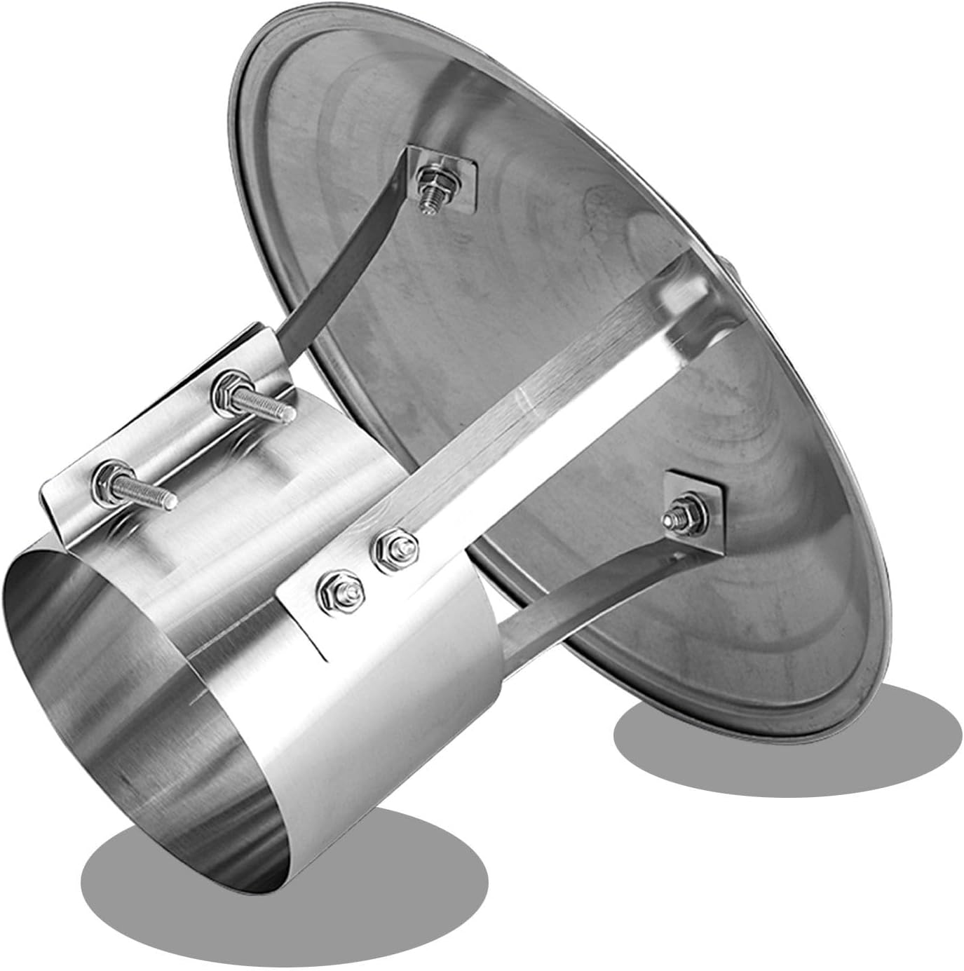 Chimney Cowl for Wood Burner, Fireproof Stainless Steel Oven Pipe Cover, Round Roof Rain Cap, Vent Systems Roof Top Round Roof Vent, Anti Wind Down Draught Chimney Cowl(230 mm(9.055 in))