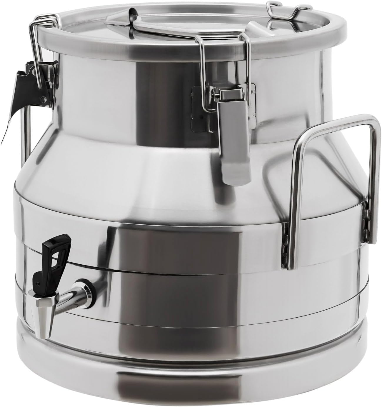 201 Stainless Steel Milk Can, 12L/3.17Gal Milk Bucket with Spigot, Heavy Duty Milk Jug Liquid Container with Sealed Lid for Canteens, Breakfast Stores, Families