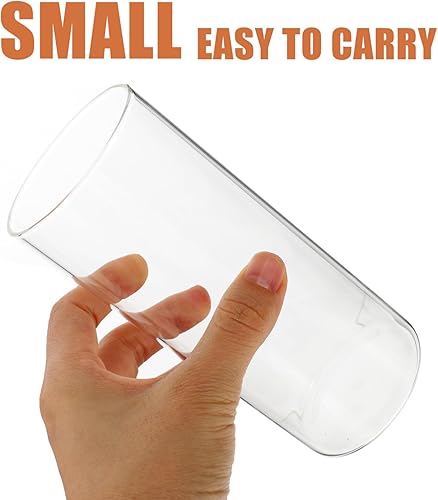 Miniatura 7 de HOMSFOU Funda para portavelas de huracán, cilindro de vidrio transparente, abierto en ambos extremos, tubo de sombra de chimenea, vela flotante,