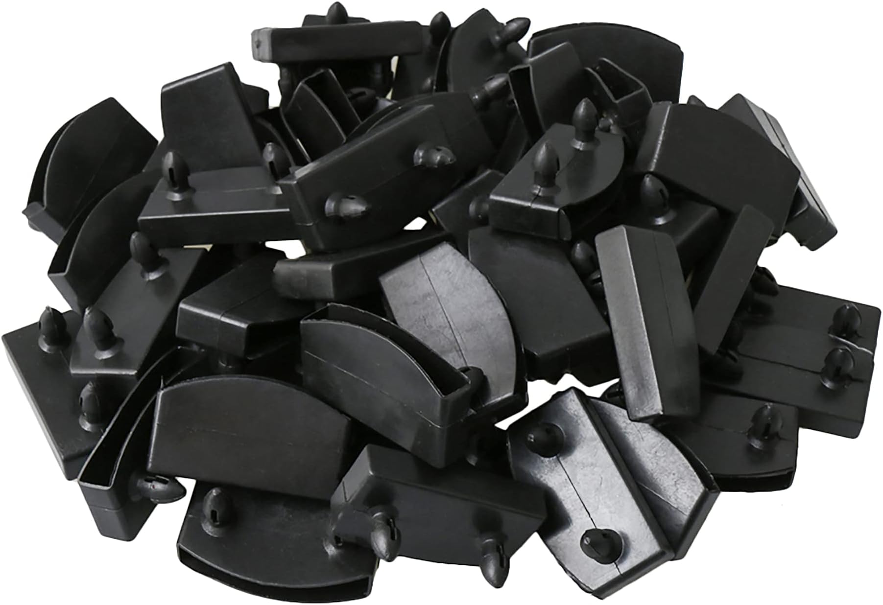 Bed Caps Holders Plastic Single End Caps Covers 55mmx9mm Black Pack of 50