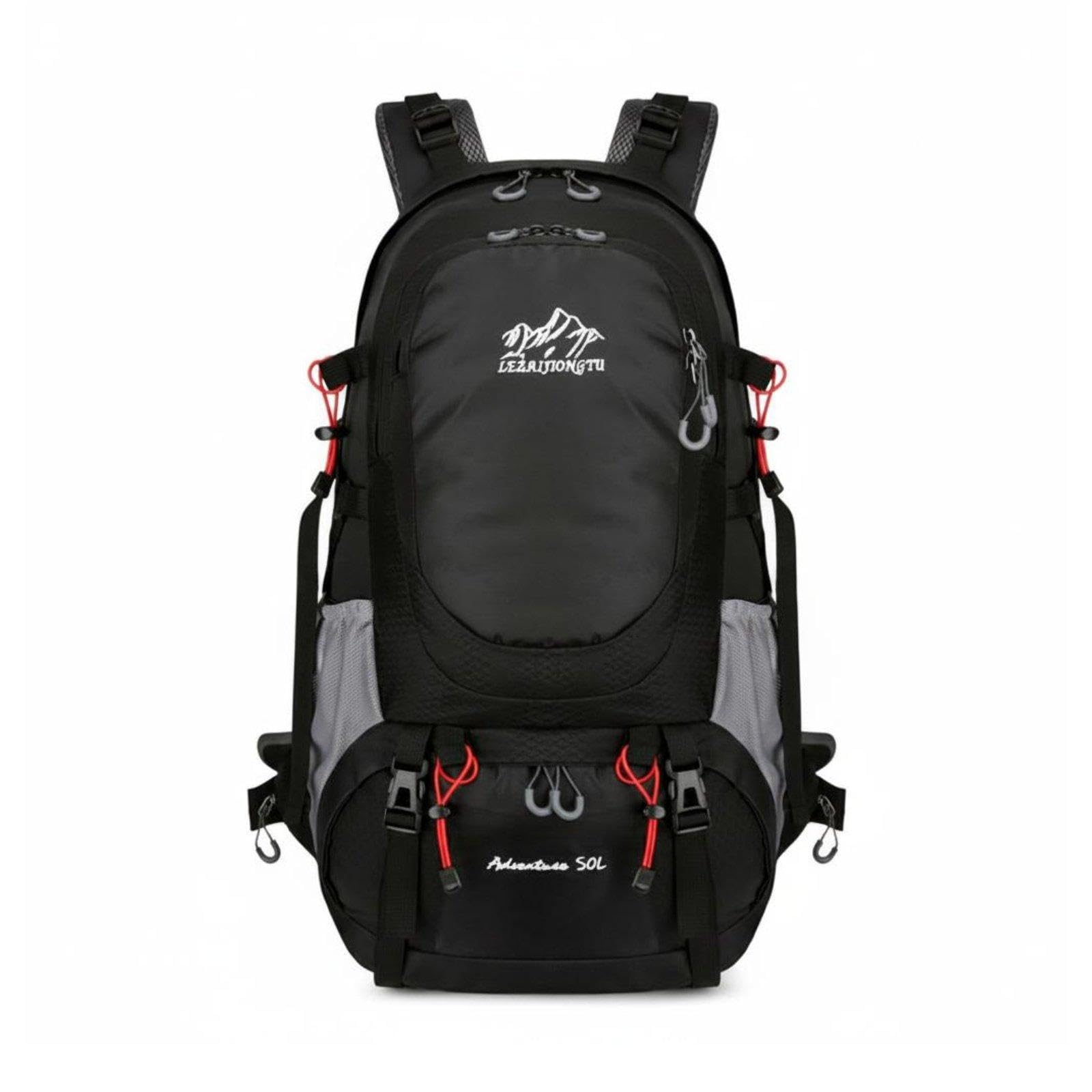 50L Hiking Backpack Large Capacity Backpack Water Resistant Travel Rucksack for Men Black-picture-26