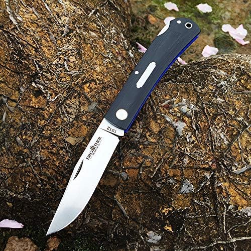 Watchman Brother1512 Blade Knife Mircarta Grips Lock Back Pocket Knife (Black G10)