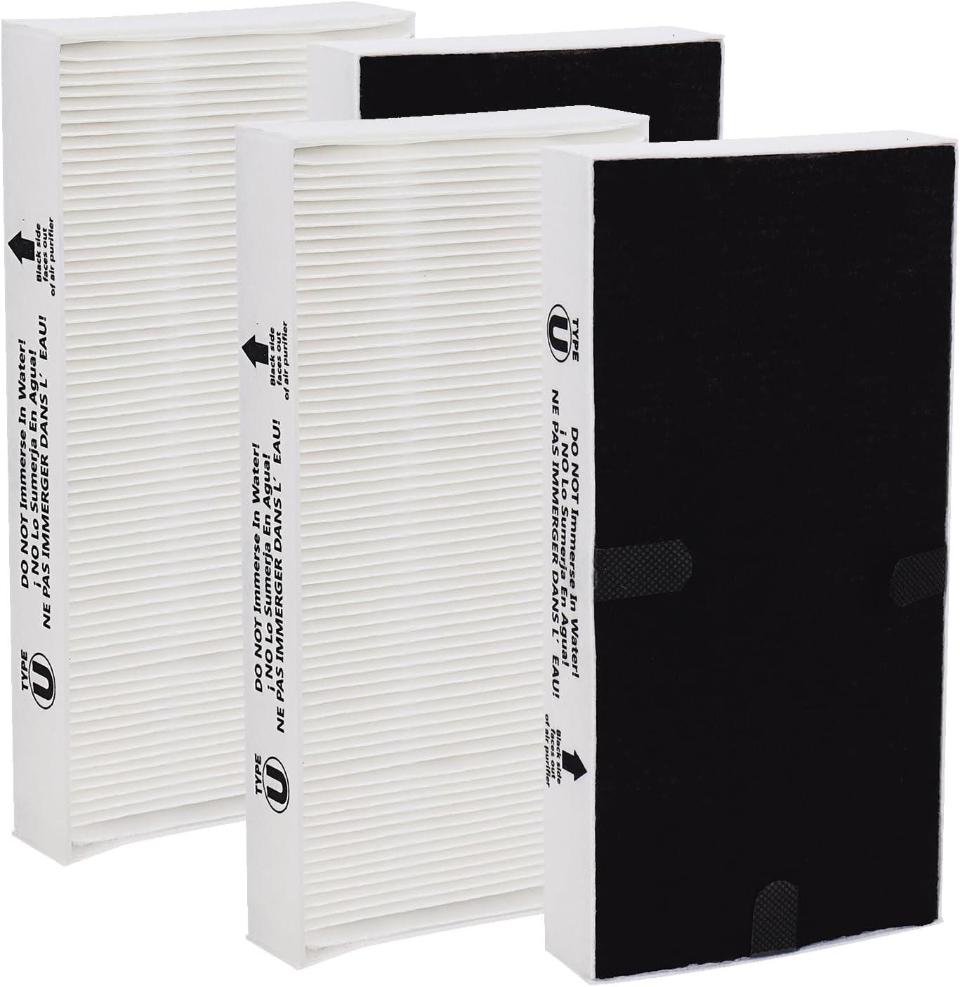 Air Purifier Filters for Honeywell HRF201B, HHT270, FHT170, FHT180, FHT190,HHT270W, HHT290 and Febreze FRF102B, FHT190W HEPAClean Series Air Purifier - Type U HEPA Filter - 4Pack