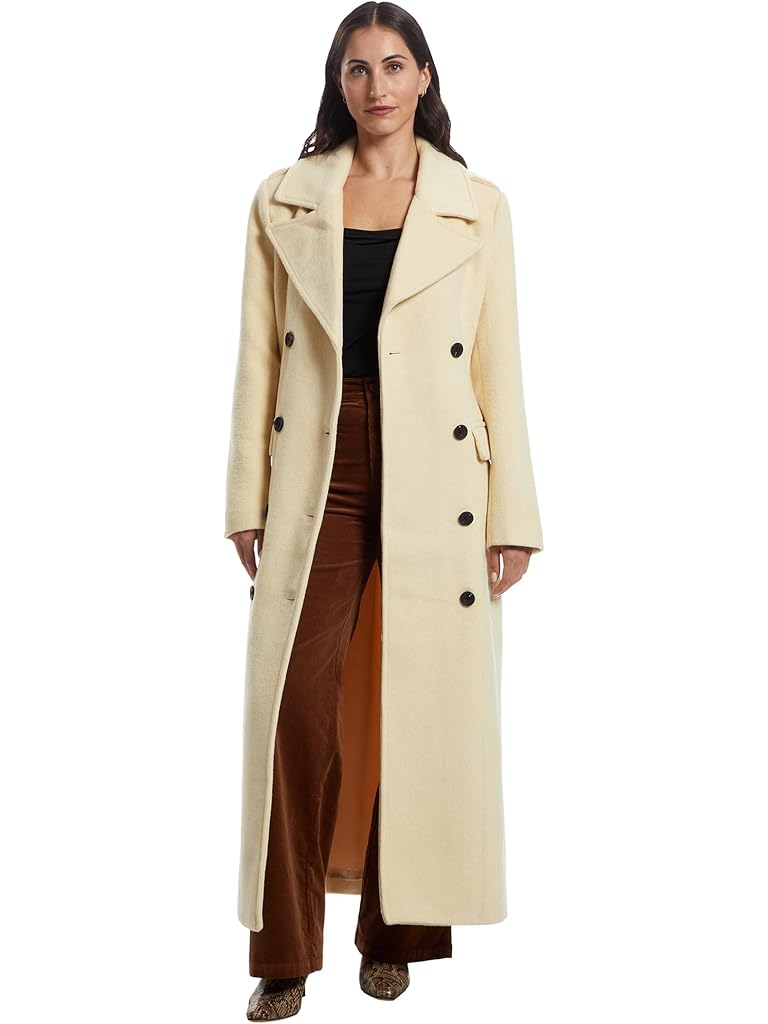 Beige Avec Les Filles Double Breasted Maxi Coat