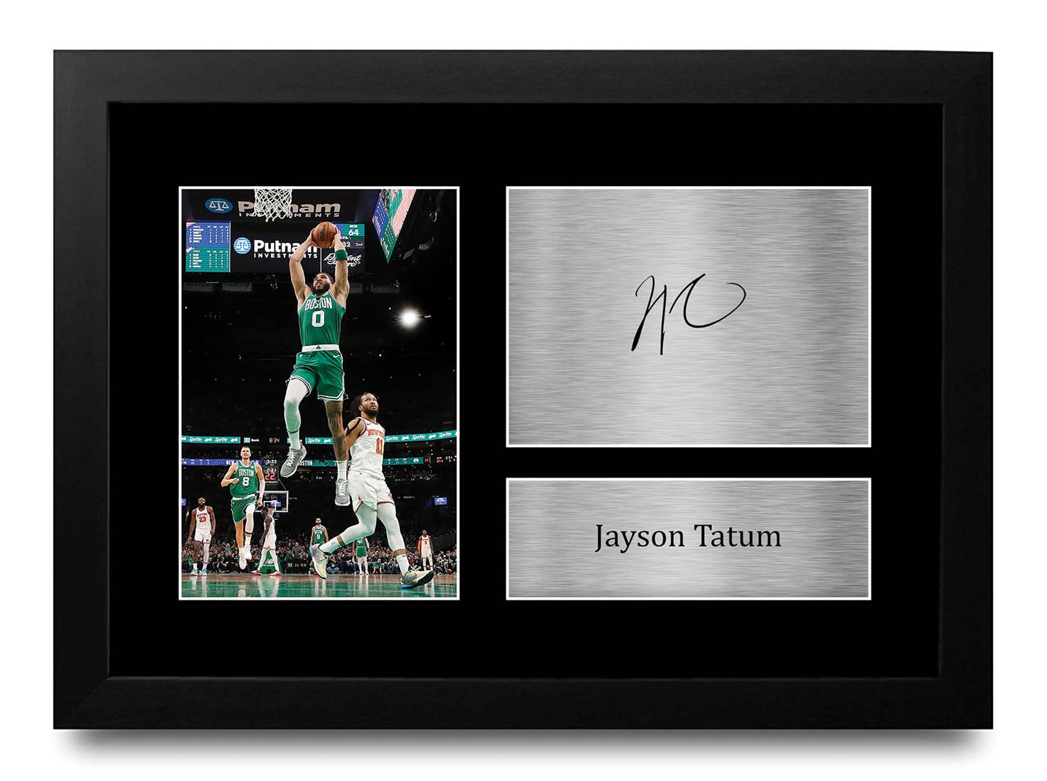 HWC Trading FR A4 Jayson Tatum Boston Celtics Basketball Gifts Printed Signed Autograph Picture for Basketball Memorabilia Fans - A4 Framed