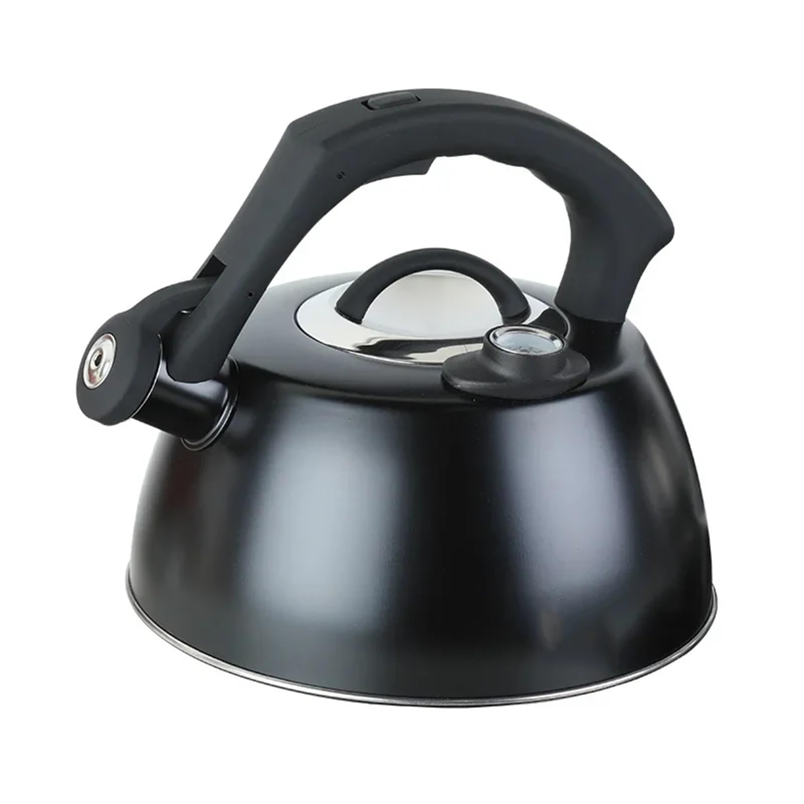 hervidor esmaltado, Tetera de acero inoxidable con termómetro(Black 2.5L)