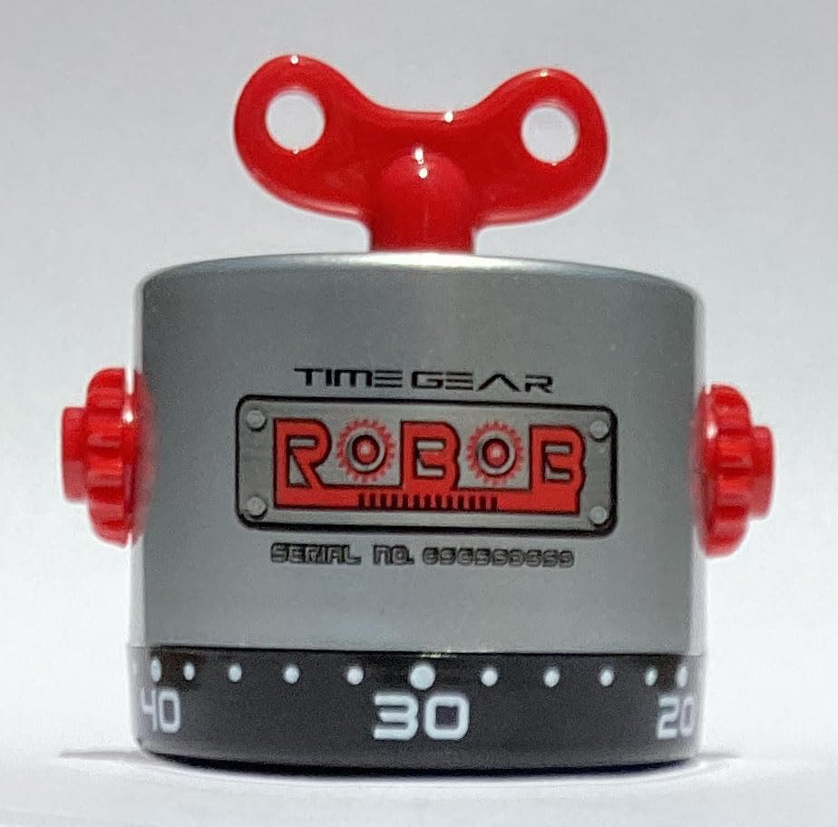 Miniatura 2 de Temporizador de cocina retro robot plateado