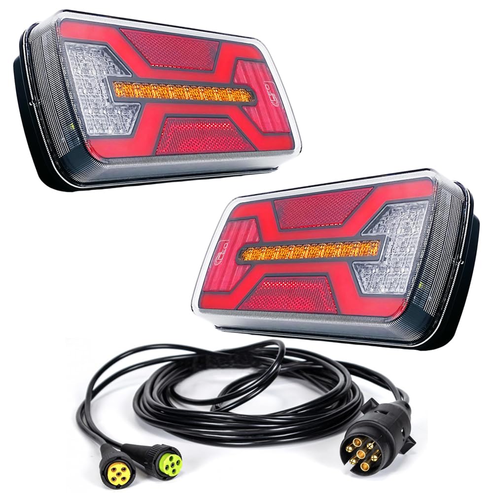 Pack 2 Pilotos led Con Cable Bajonet Conector 7 Pines para Remoqlue 12v 24v Homologados