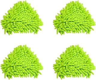 Triangular Mop for Children, 4PCS 6.30x6.30 inch Rotatable Mini Mop Bathroom Mop Replacement Wall Mop Shower Mop for Floor Cleaning Green, Wet Dry Mops,Cleaning Supplies