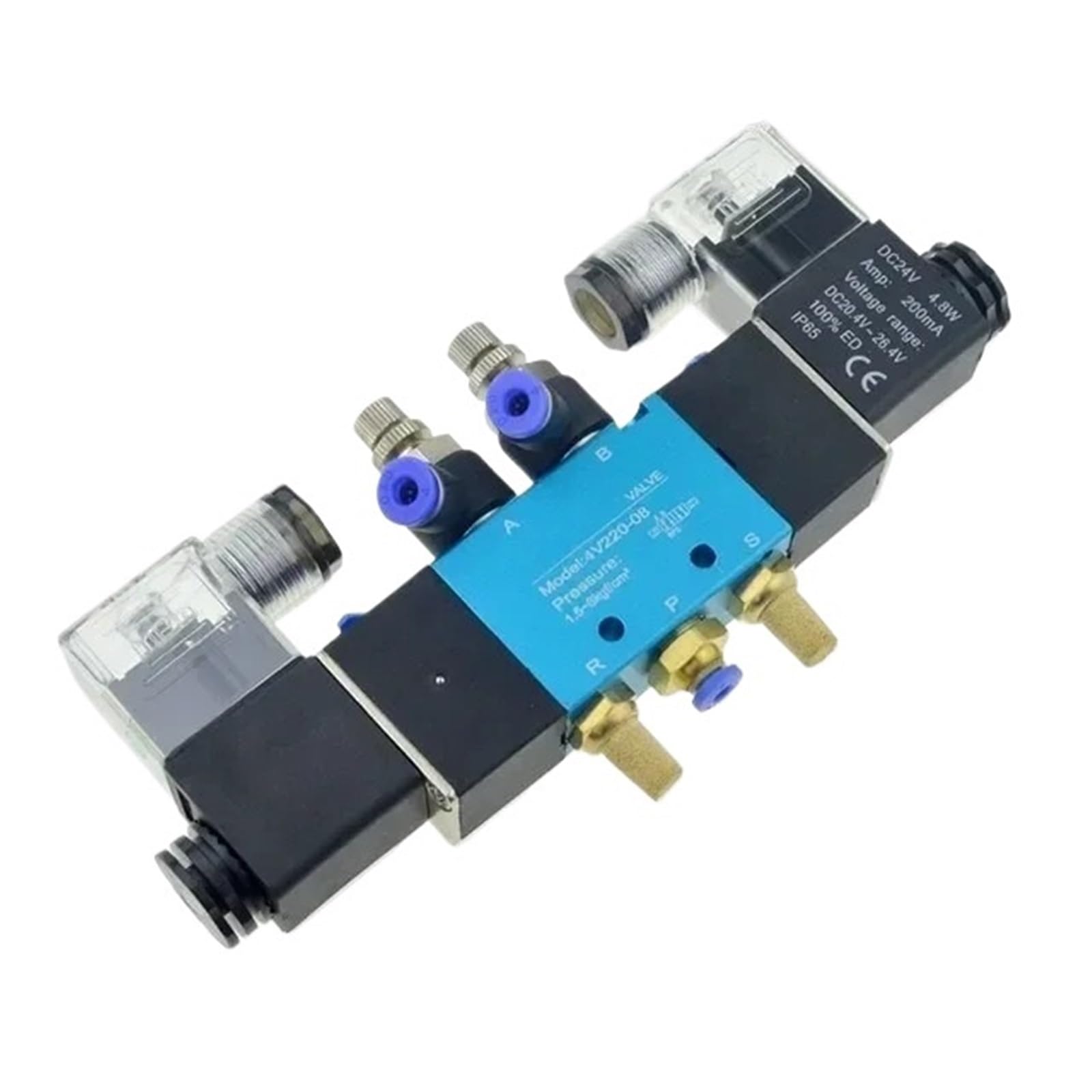Elektryczny pneumatyczny zawór elektromagnetyczny z podwójną kontrolą, 2 pozycje, 5-drożny, 12 V, 24 V, 220 V, 6 mm, 8 mm, 10 mm (SL-4 mm, DC 24 V)