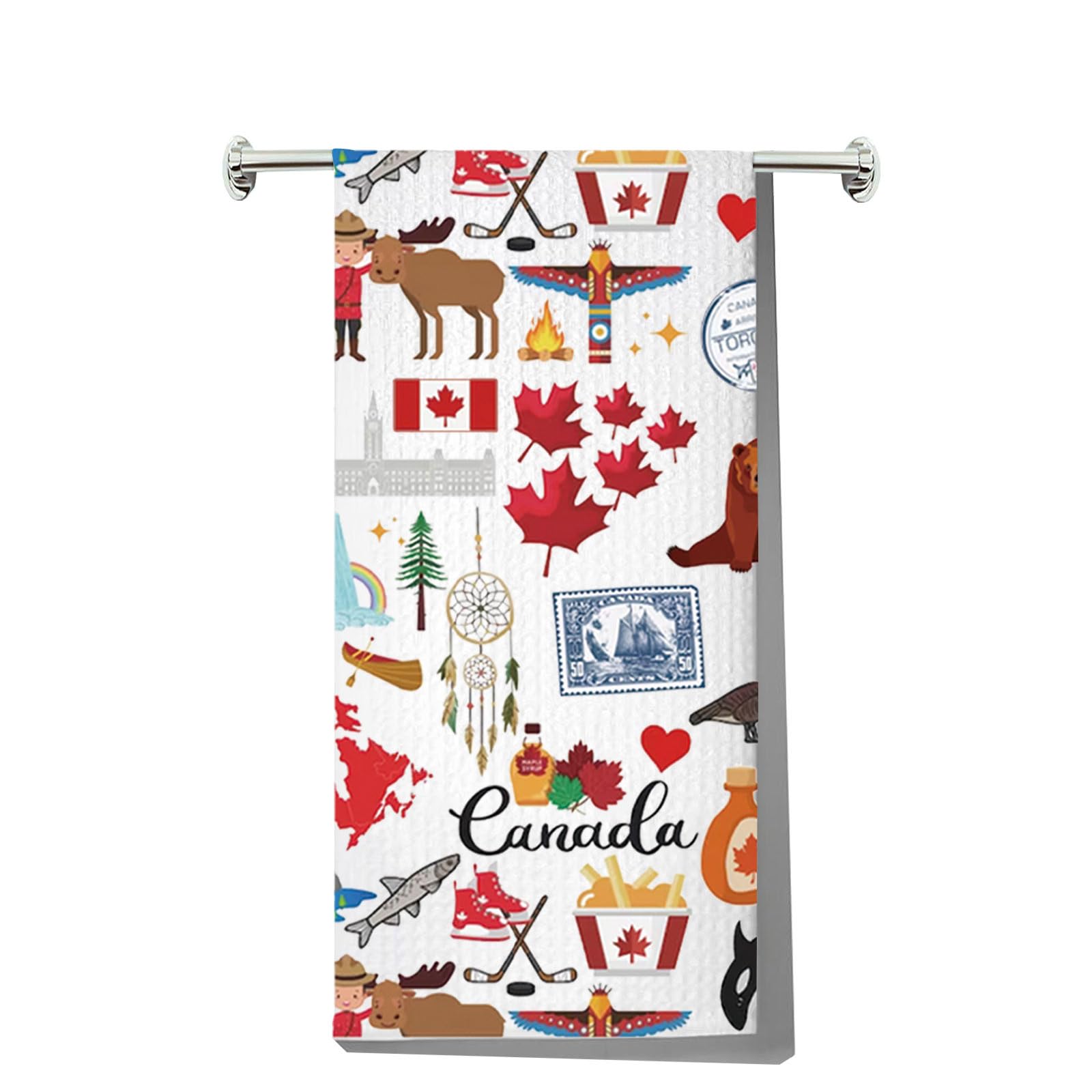 JNIAP Canada Kitchen Towel Canadian Kitchen Gifts Canada Maple Leaf Towel Canada Flag Towels Canada Themed Gifts (Canadas kt)