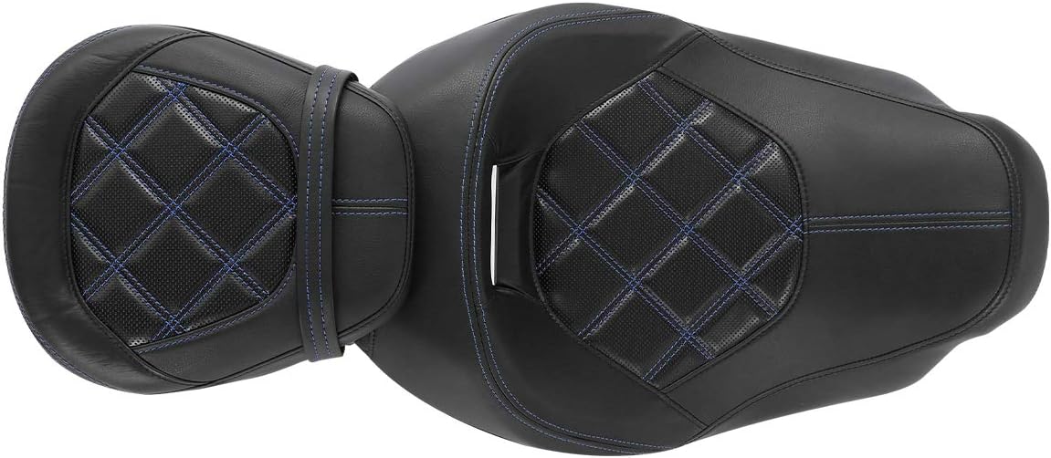 Low-Profile Rider Driver Passenger Pillion Seat Set Fits for Harley Touring 2009-2023 Road King FLHR Street Glide Road Glide Street Glide Ultra Limited