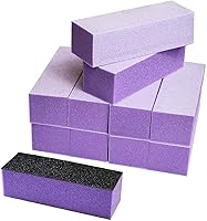 Karlash 10-Pack Professional Nail Buffers 100/180 Grit - Purple White Sanding Blocks for Acrylic, Gel & Natural Nails
