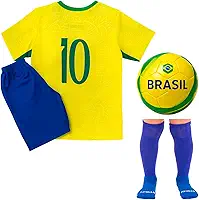 Conjunto Infantil de Futebol Completo com Camisa, Short, Meião e Bola Esportivo