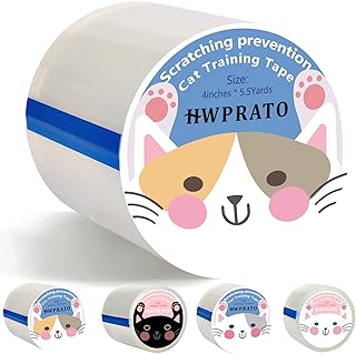 HWPRATO Cat Scratch Protector Clear Cat Anti-Scratch Tape Couch Protector for Cats Cat Couch Protector Cat Deterrent Cat Furniture Protector from Cats (10cm x 5m)