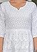JG JAI GOVINDAM Indian Hand Embroidered Chikankari Cotton Short Top Tunic Kurti Shirt for Women (LARGE) White