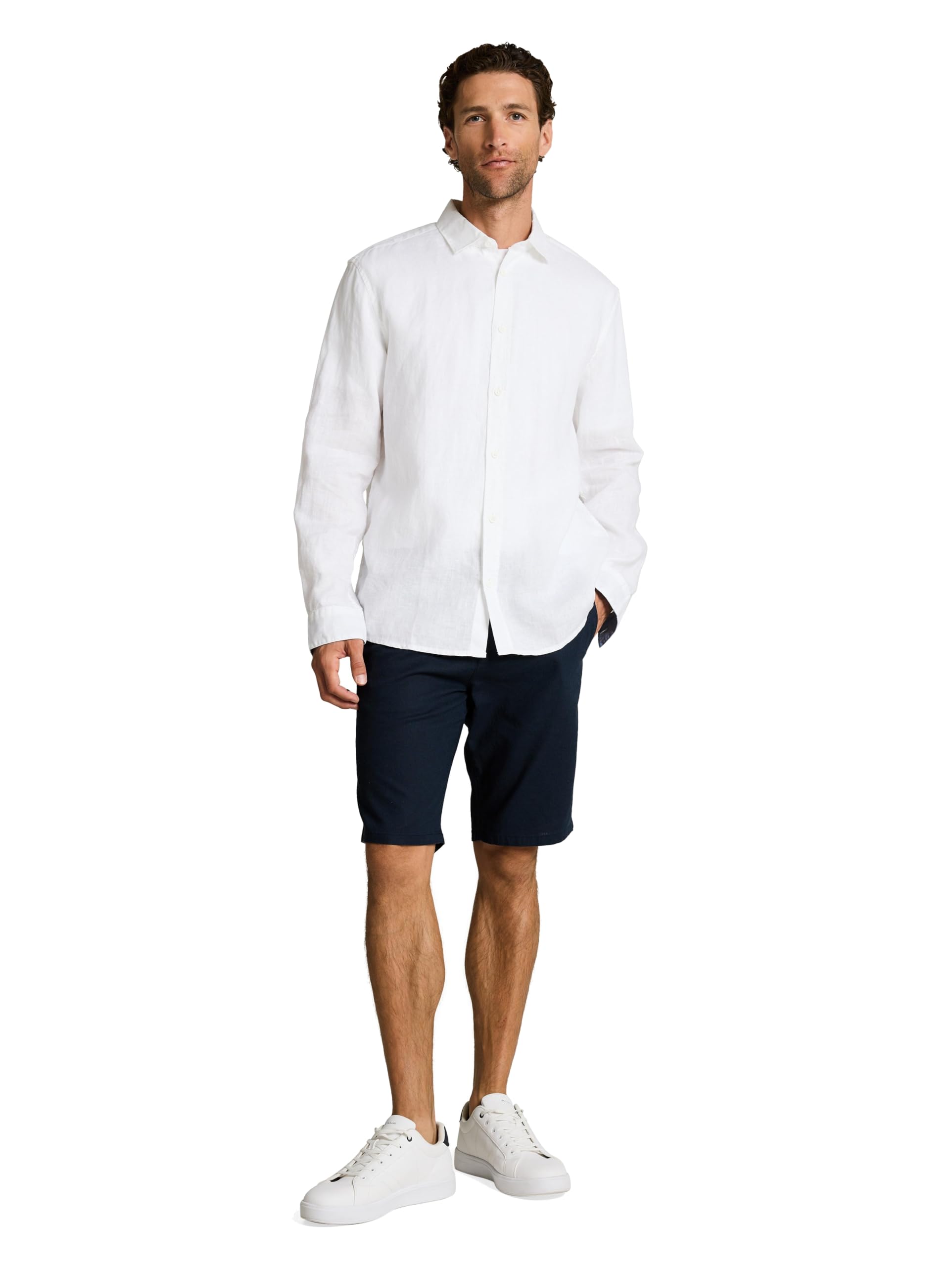 TOM TAILOR Herren Chino Shorts mit Leinen-Anteil