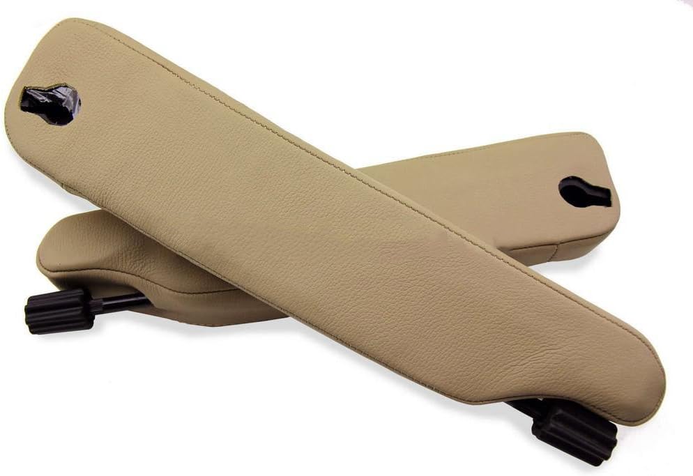 Fits 1996-2002 Land Rover Range Rover P38 Real Beige Leather Seat Armrest Covers (Leather Part Only)