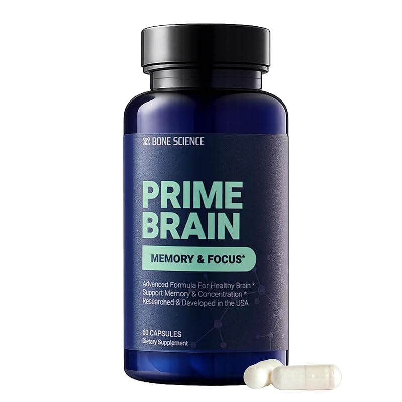BONE SCIENCE Suplemento para Foco e Concentração com Alpha GPC, Ginkgo biloba, L-teanina, Rhodiola, L-tirosina, Ginseng coreano e Guaraná, 60 cápsulas