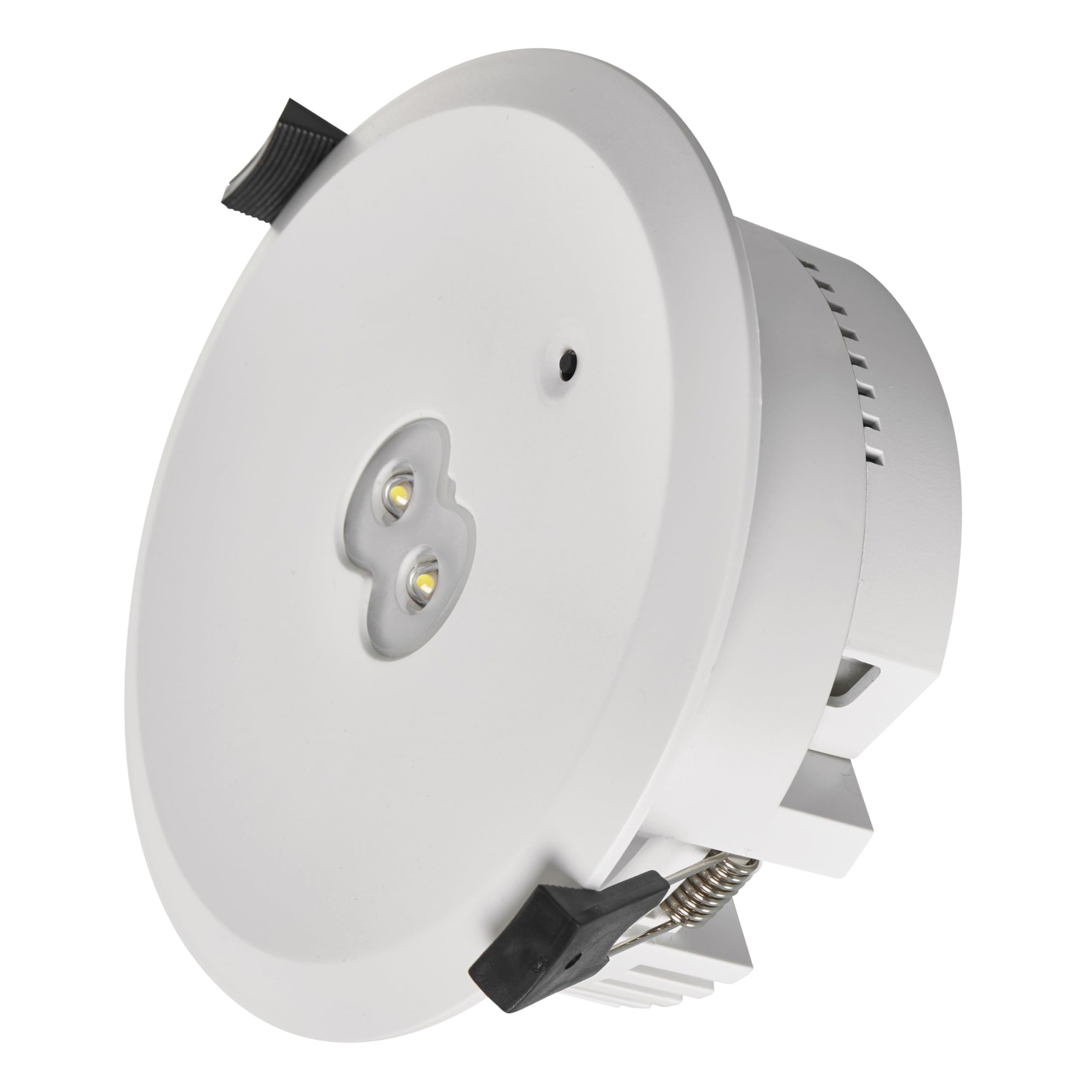 EMOS - Luz LED de seguridad ORSU 6W con 2 lentes y batería - Iluminación antipánico con botón de prueba manual - Modo de emergencia 3 horas - Montaje empotrado - Luz blanca fría - Para interiores