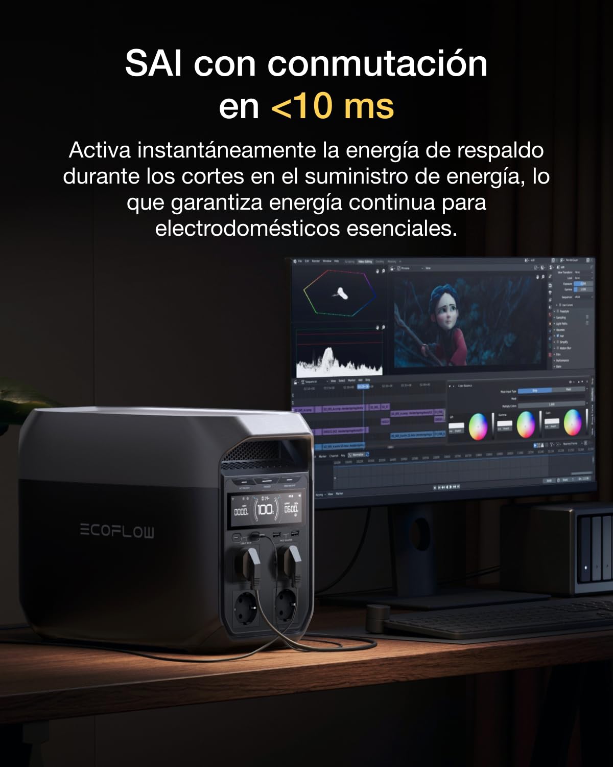 Estación de energía portátil EF ECOFLOW DELTA 3, generador solar de 1024 Wh, batería LiFePO4, carga rápida del 0 a 70% en 30 minutos, ampliable a 5 kWh, con SAI para el hogar, campings y caravanas