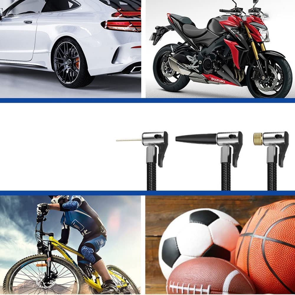 Compressore d'Aria per Auto, gonfiatore per Pneumatici per Auto, Pneumatico per Bici da Moto Gonfiabile, Mini Pompa Automatica elettrica Portatile Digitale per Bike Ball