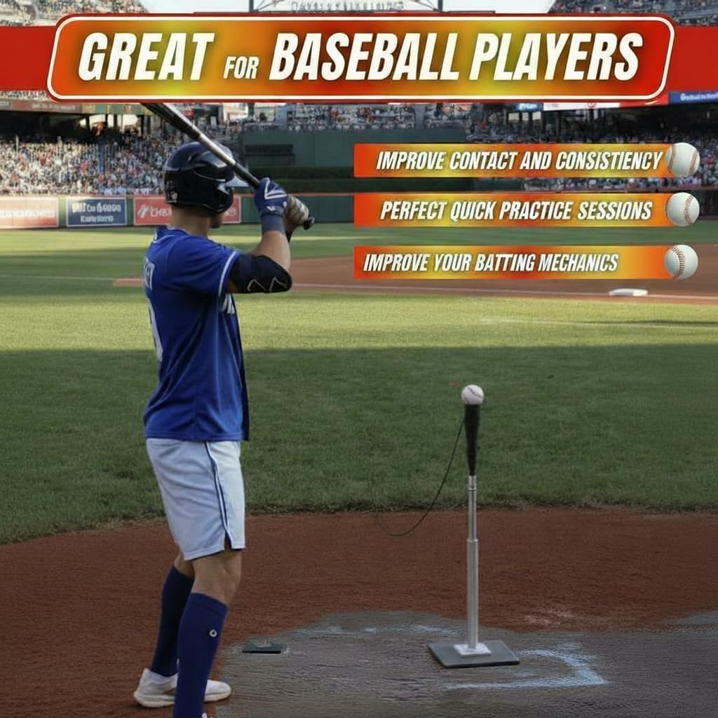 Baseball & Softball Swing Trainer – Practice Your Swing in The Backyard with a Real Ball & Get 50 Feet of Flight Feedback Ages
