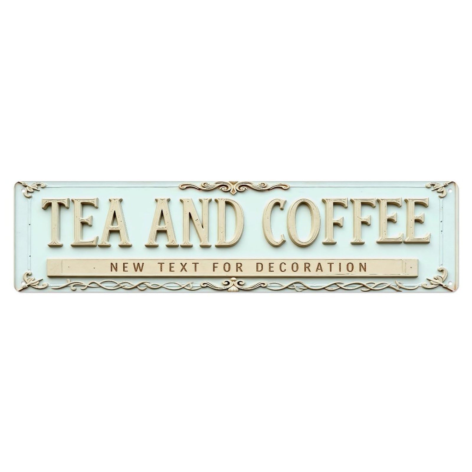 Coffee And Tea Sign Pattern_3 Metal Tin Sign Plaque