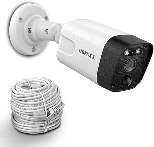 OOSSXX 4K PIR Extender Cámara Exterior Interior Videovigilancia Seguridad Impermeable Cable Cámara POE, IP 4K 8MP, Visión Nocturna, Solo Extiende