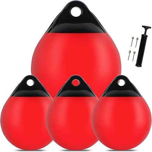 Miniatura 77 de Boya de 10/12/15 pulgadas, boya de anclaje, flotador, guardabarros redondos de barco, boyas inflables de vinilo, boyas de barco