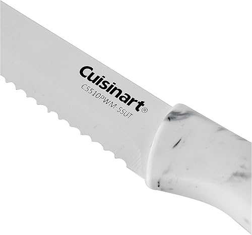 Miniatura 11 de Cuisinart C55-10PWM Juego de cuchillos recubiertos de cerámica con fundas protectoras de hoja (juego de 10 piezas) en mármol sintético