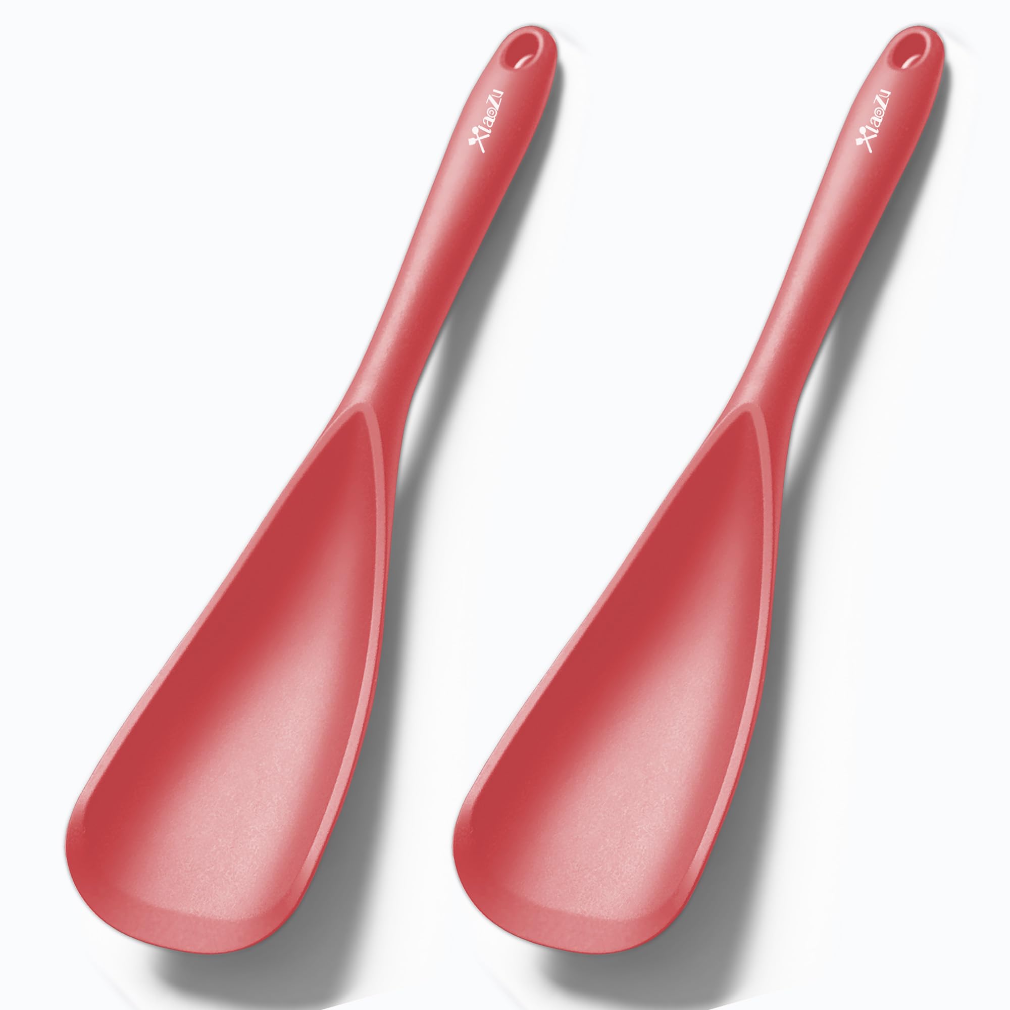 Silicone Spatula Spoon, Great for Both Cooking and Serving Durable BPA-Free Matte Black Silicone, Seamless Design, Safe for Nonstick Cooking Surfaces (2-PCs_Red) โ image 1