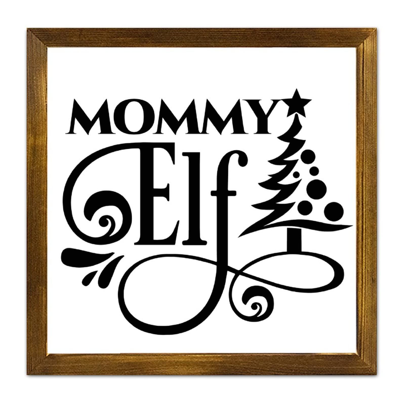 Panneau en bois Mommy Elf, le cadeau de Noël idéal pour combler une maman