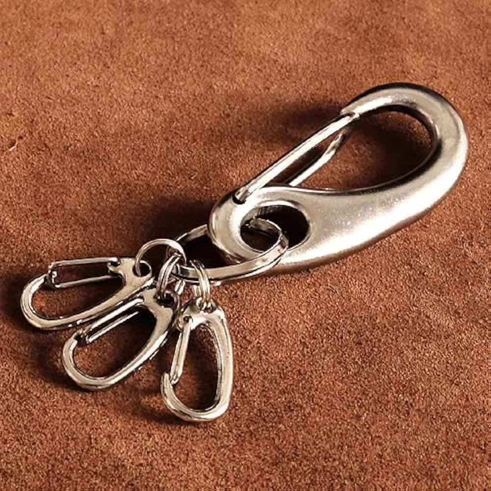 カラビナ付きシルバー金属キーホルダー 楽天市場】カラビナ 丸型 回転カン付き 27mm 【シルバー】 銀 10