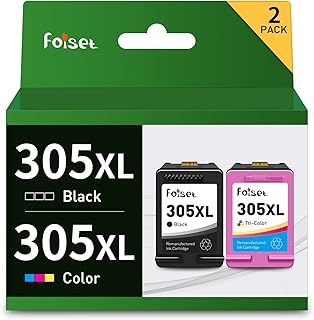 Foiset Remanufactured For HP 305 Ink Cartridges Black and Colour, Printer Ink HP 305XL Ink Cartridges use Envy 6000 6032 6020 6022 Pro 6400 6420 DeskJet 2700 2710 2720 2722 Plus 4100 4120