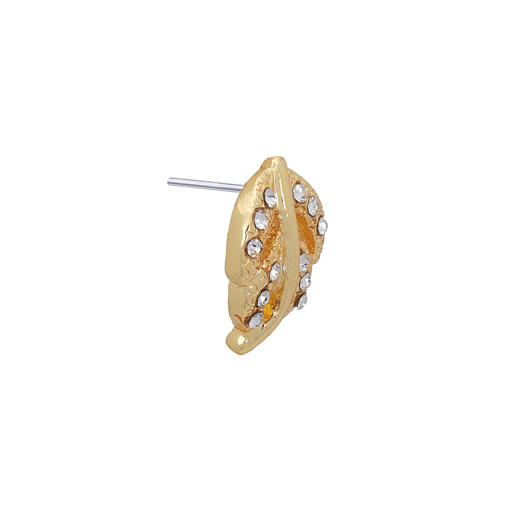 Gehena By - Tone Leaf Filigree Stud Earrings