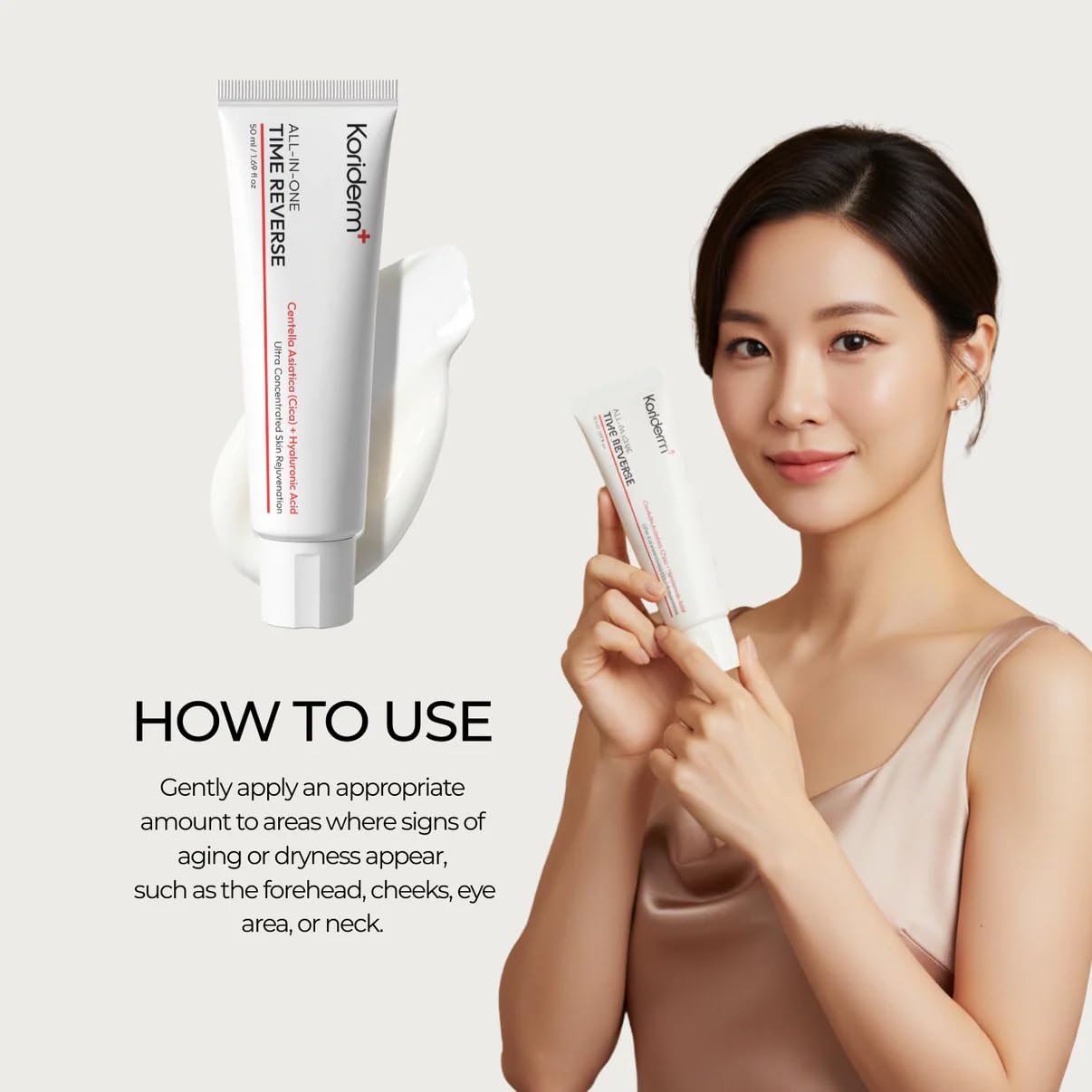 Koriderm Time Reverse Cream All-in-One Sérum visage anti-âge hydratant Glass Skin lissage des rides profondes réduction du relâchement cutané soin tout-en-un