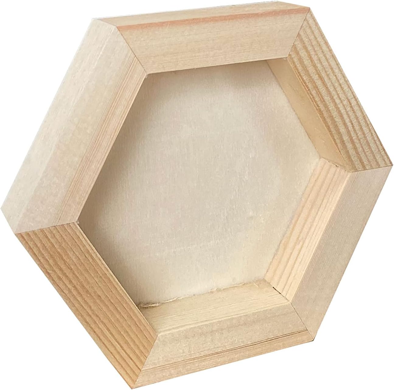 6 Pack Unfinished Wood Canvas Boards for Painting, 4x4.6 in Hexagon Wooden Panels for Crafts
