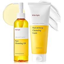 ma:nyo Double Cleanse set -Pure Cleansing Oil 6.7fl oz + Pure &amp; Deep Cleansing Foam 6.7fl oz Korean Facial Cleanser, Blackhead Melting, Daily Makeup Removal with Argan Oil