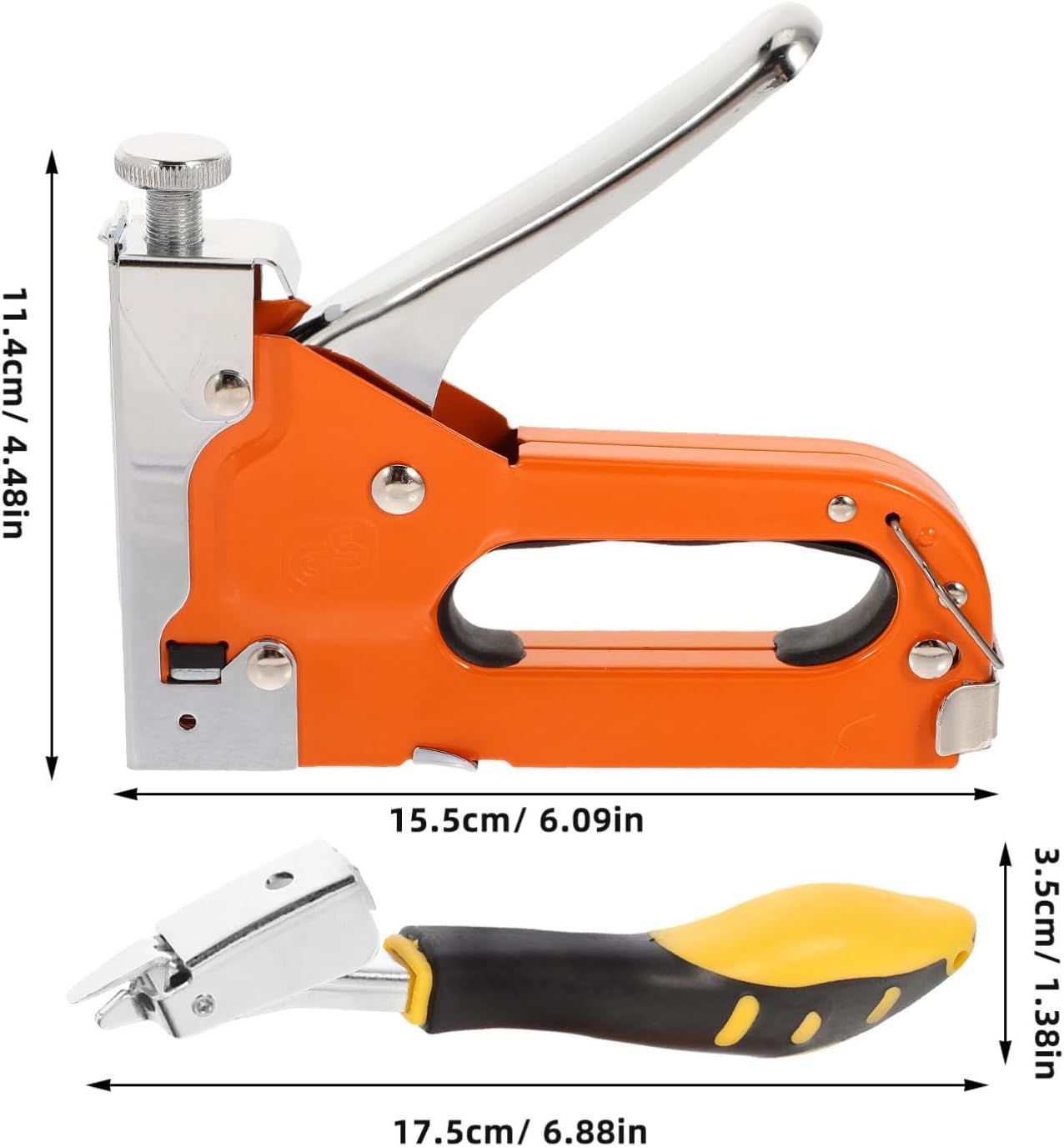 Lurrose Manual Wood Stapler and Staple Remover Set with 600 Staples Fastening Tool for Carpentry Upholstery and Woodworking Projects