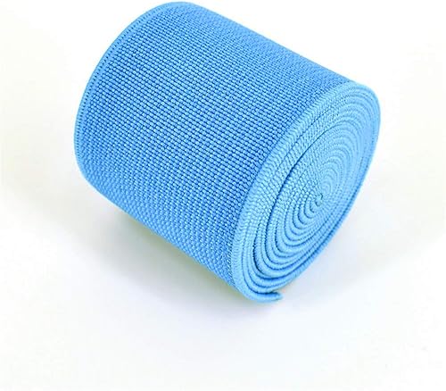 Miniatura 33 de 1 rollo de cordón elástico plano de 1.5 pulgadas de ancho por 3 yardas de banda elástica sarga de doble cara (#1 Blanco)