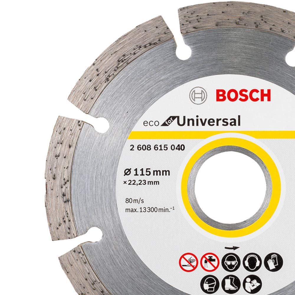 Bosch Professional Accessories Eco for Universal Segmanlı Elmas Kesme Diski 115 * 22,23 mm-Küçük Avuç Taşlama Makineleri için