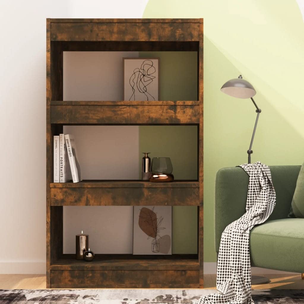 Hothingwell Bücherregal aus Holz, Eichenrauchfarben | Flurregal, dekoratives Regal für Wohnzimmer, robust, Reinigung mit feuchtem Tuch