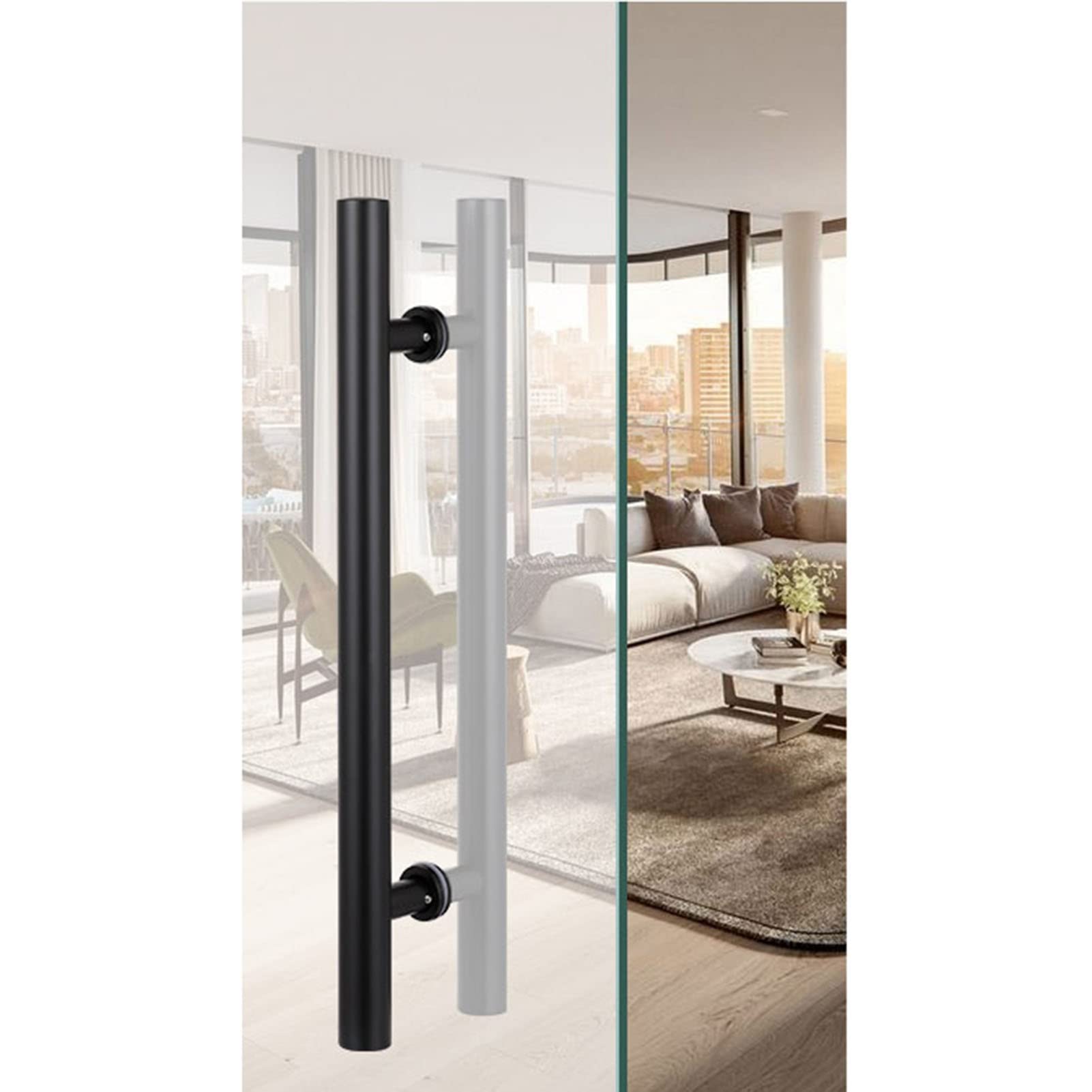Poignée de porte en acier inoxydable double face pour projet de rénovation et de décoration